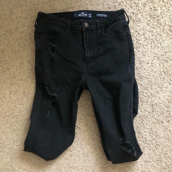 Hollister Black Distressed Jeans - Picture 1 of 7